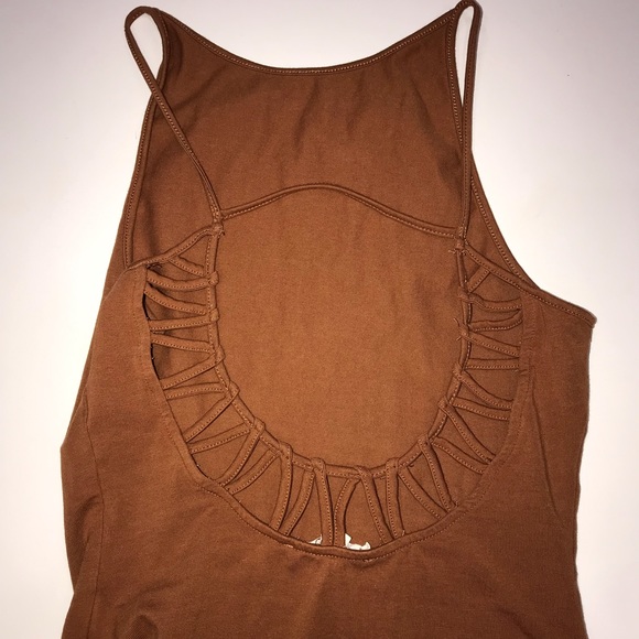 La Hearts Tops - Burnt orange body suit with cute back cut out!